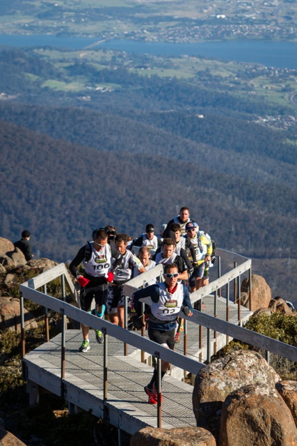 Competitors at Mt Wellington summit